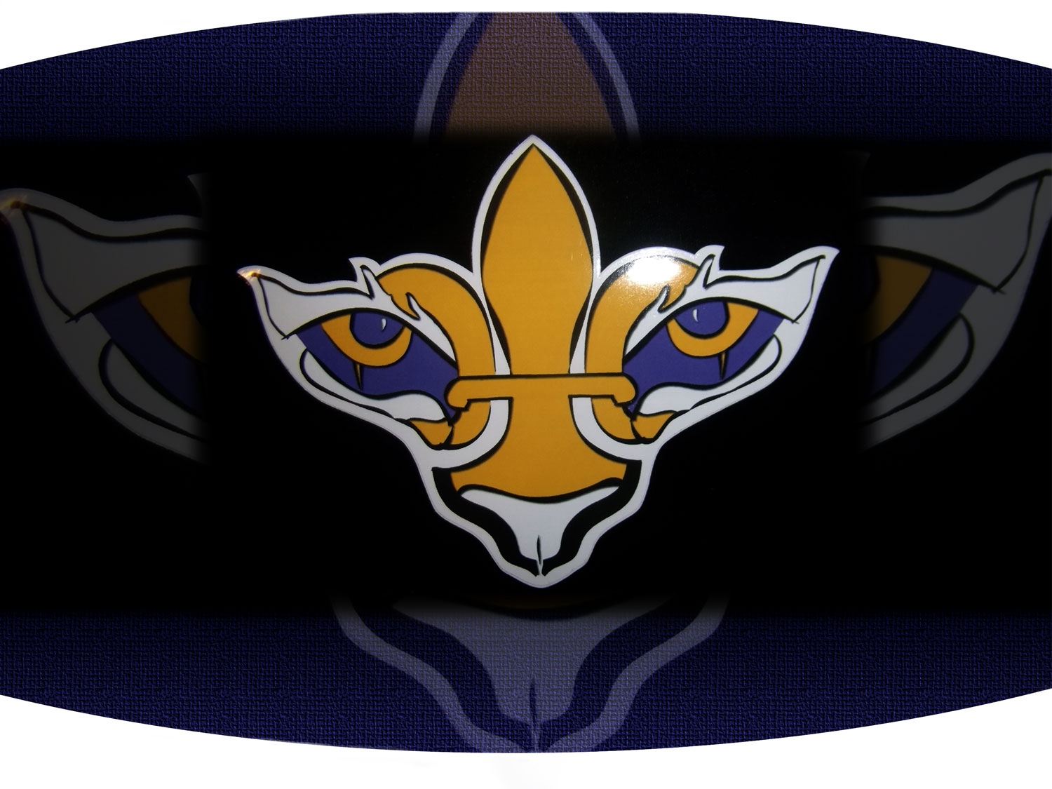 LSU purple and gold tiger fluer de lis sticker decal