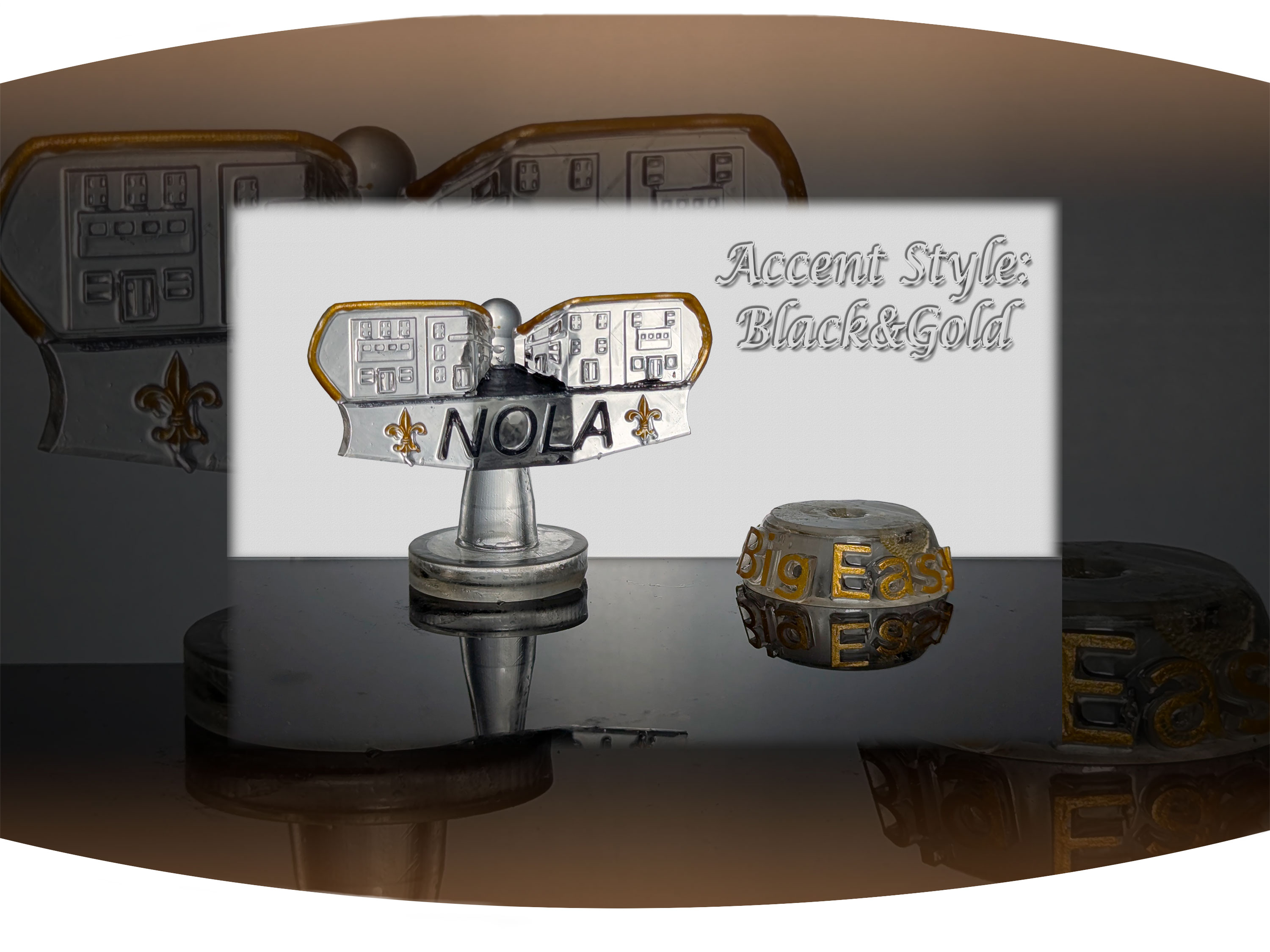 White screen printed  t-shirt with the black text Bywater with red stamp across it that says gentrified