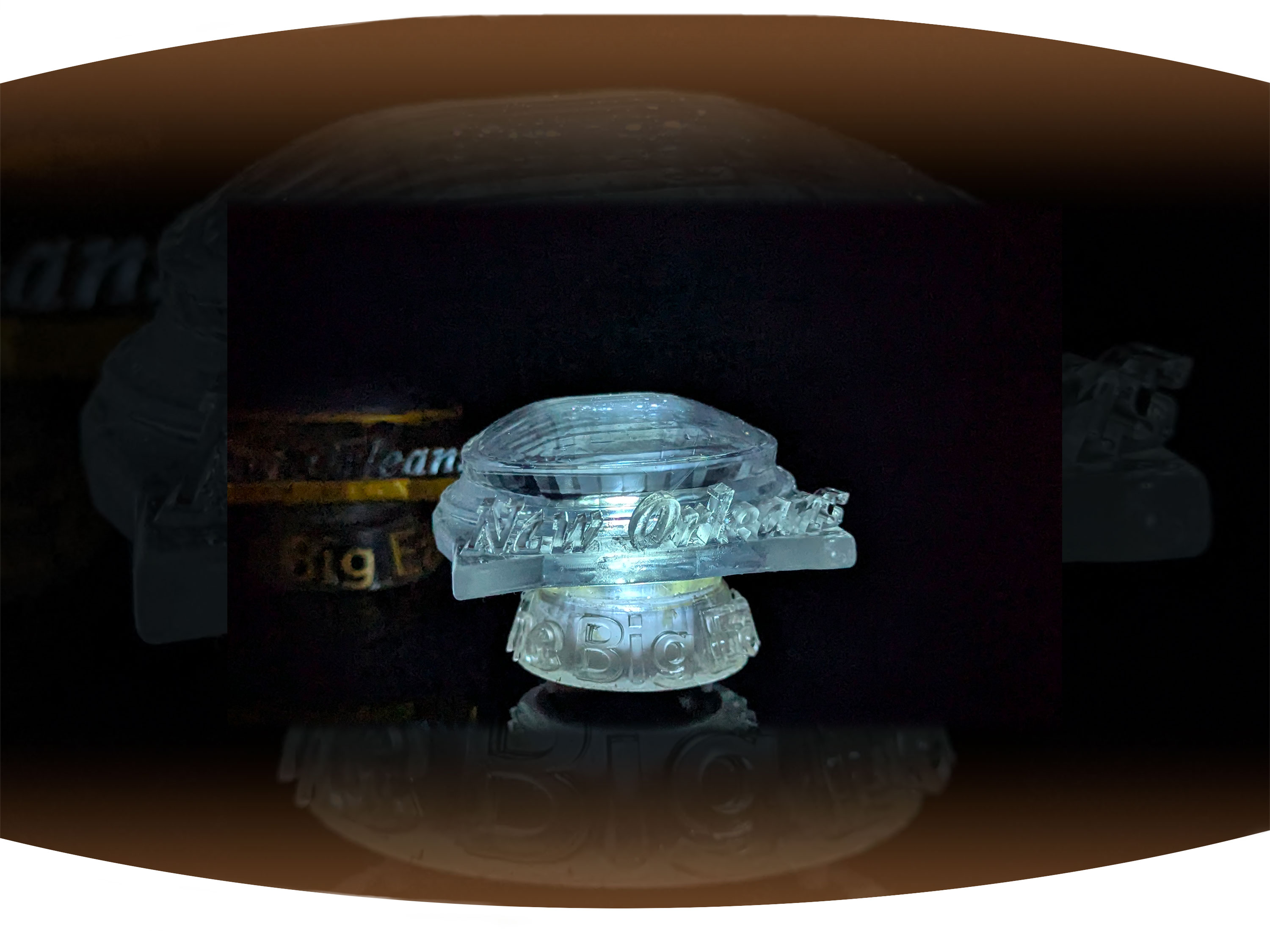 White screen printed  t-shirt with the black text Bywater with red stamp across it that says gentrified